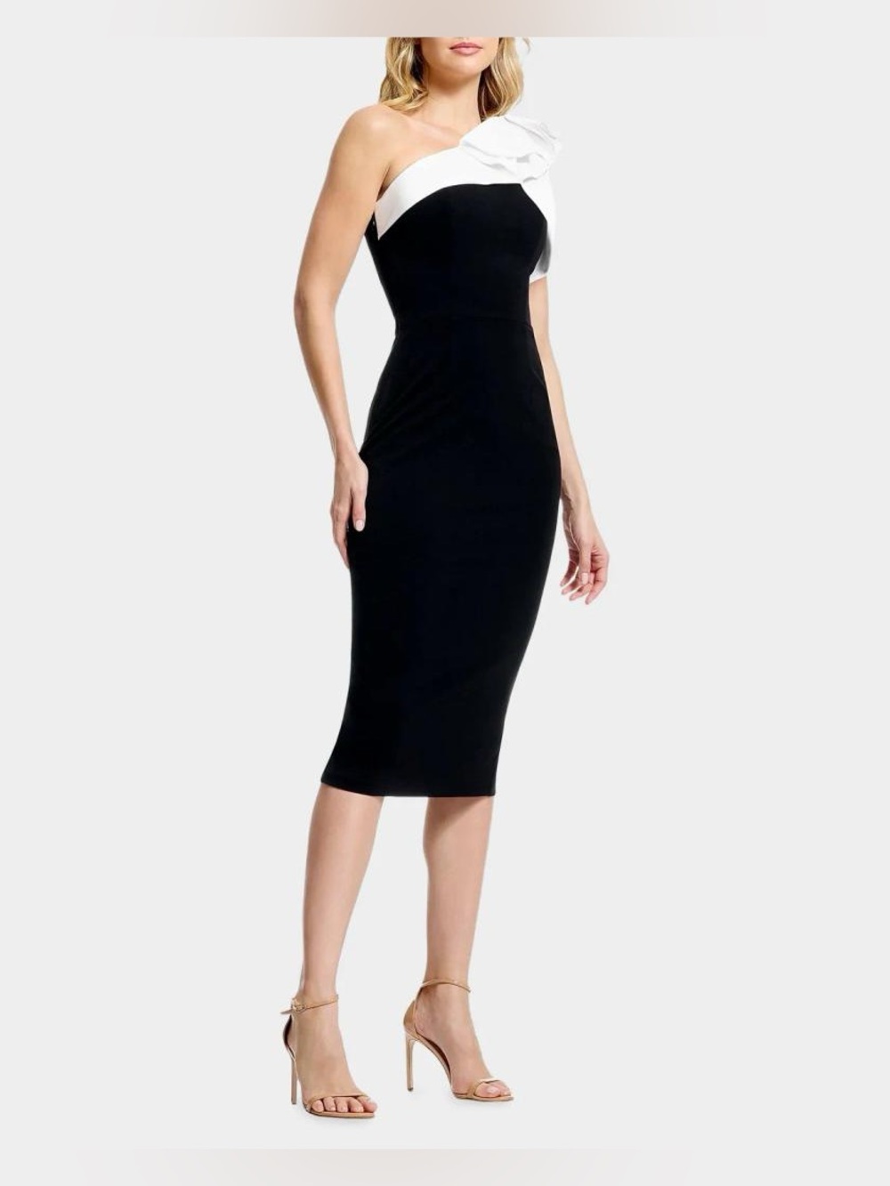 Dress the Population Black Label Lennon Crepe Body-Con Midi Dress S